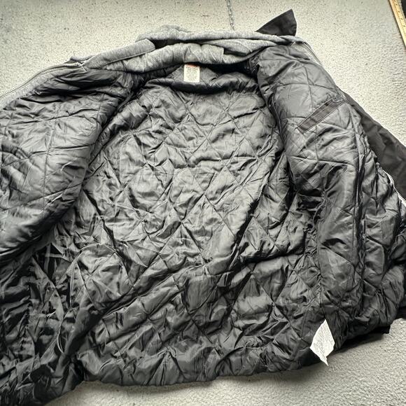 Dickies Duck Canvas Hooded Work Jacket Men 2XL Black Zip Snap Quilted Lined 5319 - Picture 8 of 10